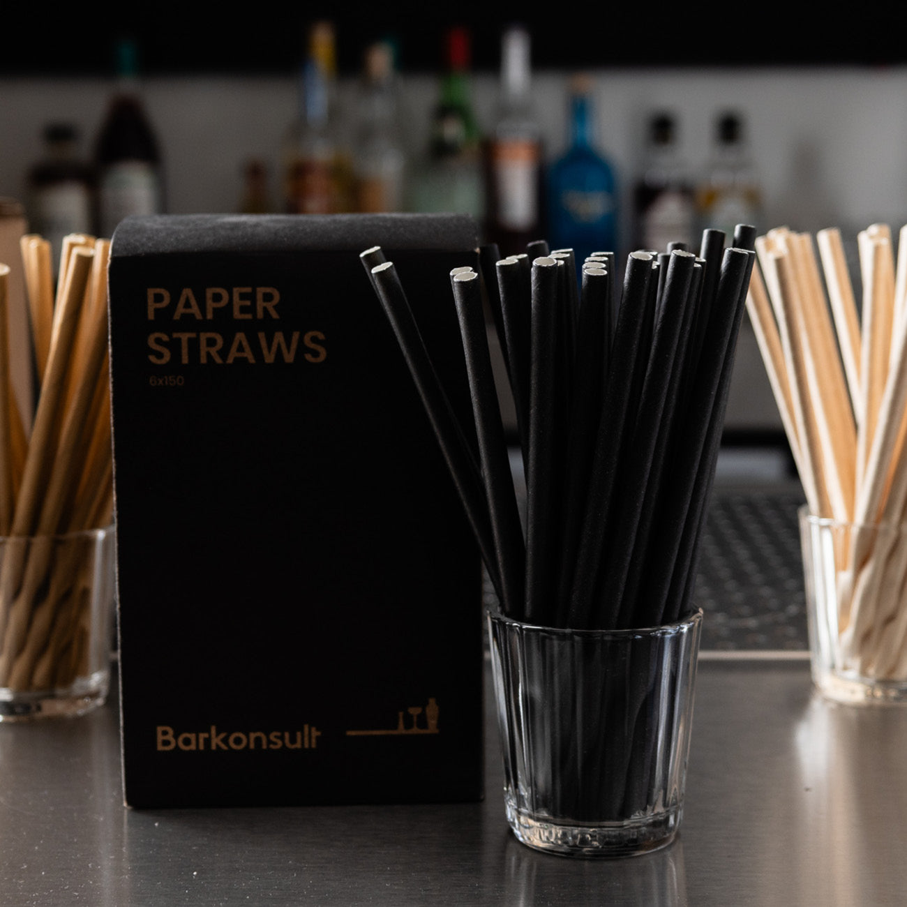 Barkonsult Paper Straw Black Ø 8 x 150 mm, 250 pcs