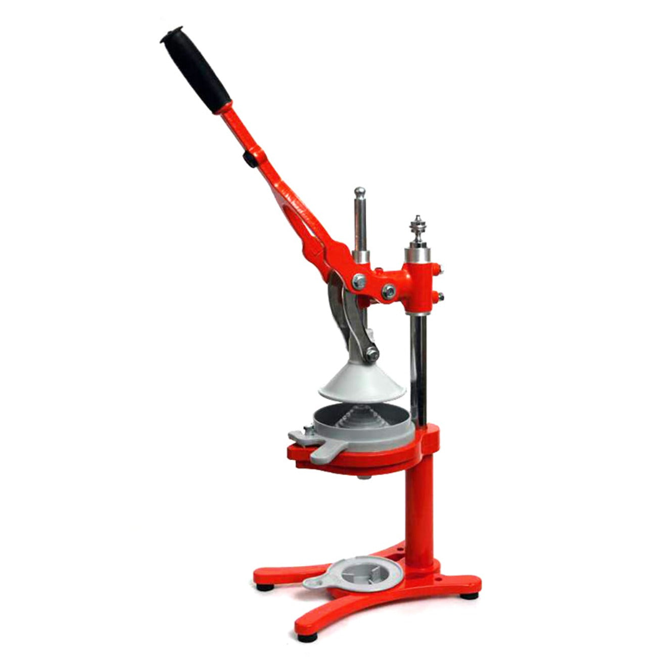 A red heavy duty juice press from Zaksenberg
