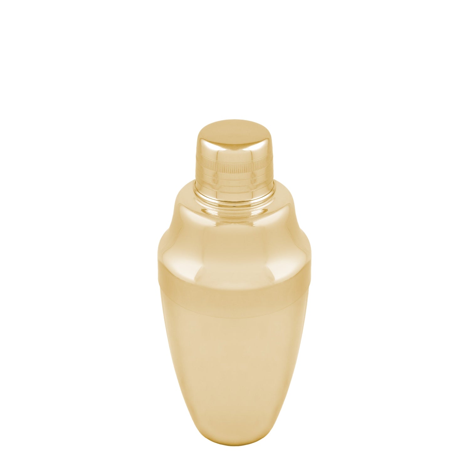 A gold-colored, metallic Yukiwa shaker with a capacity of 500 ml, isolated on a white background.